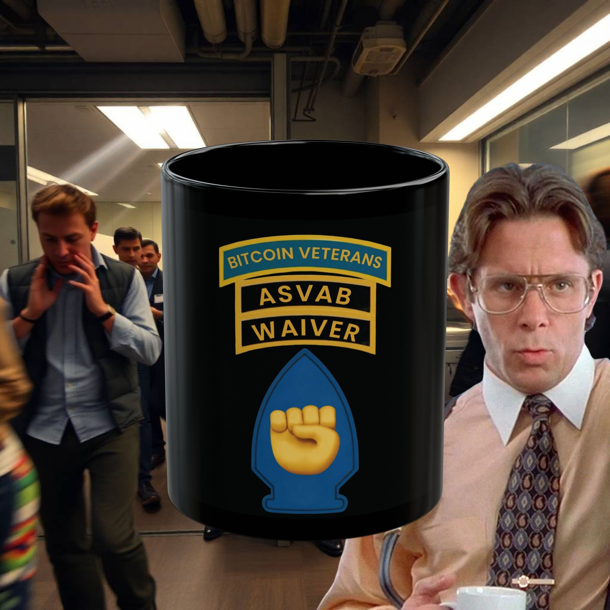 ASVAB WAIVER - BITCOIN VETERANS BLACK MUG