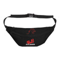 80-IQ Studios Logo Fanny Pack — Black Waist Bag with Red Line Art