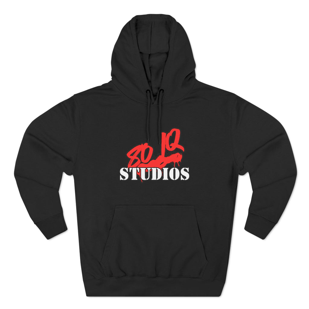 80-IQ Studios Red Script Logo Fleece Hoodie