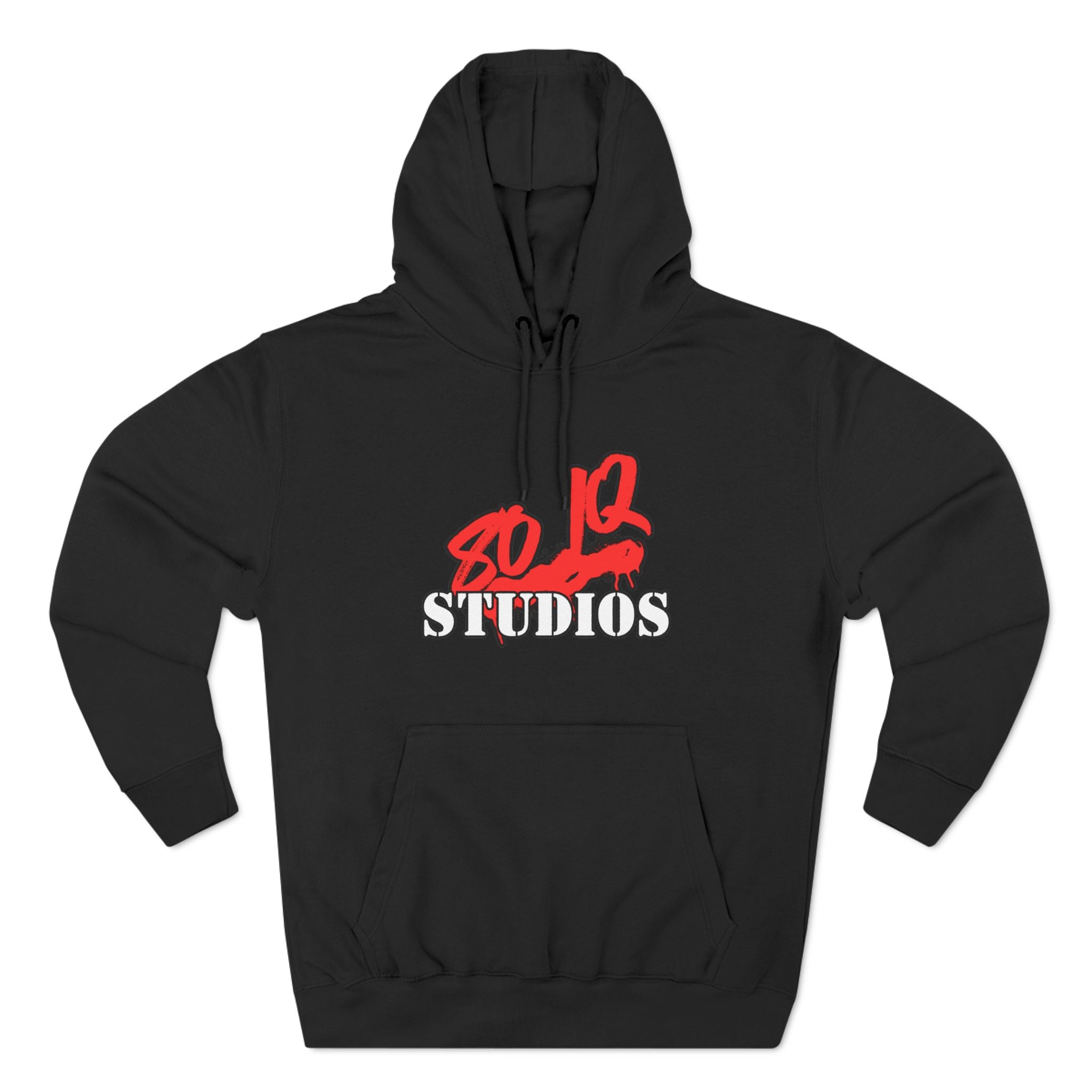 80-IQ Studios Red Script Logo Fleece Hoodie
