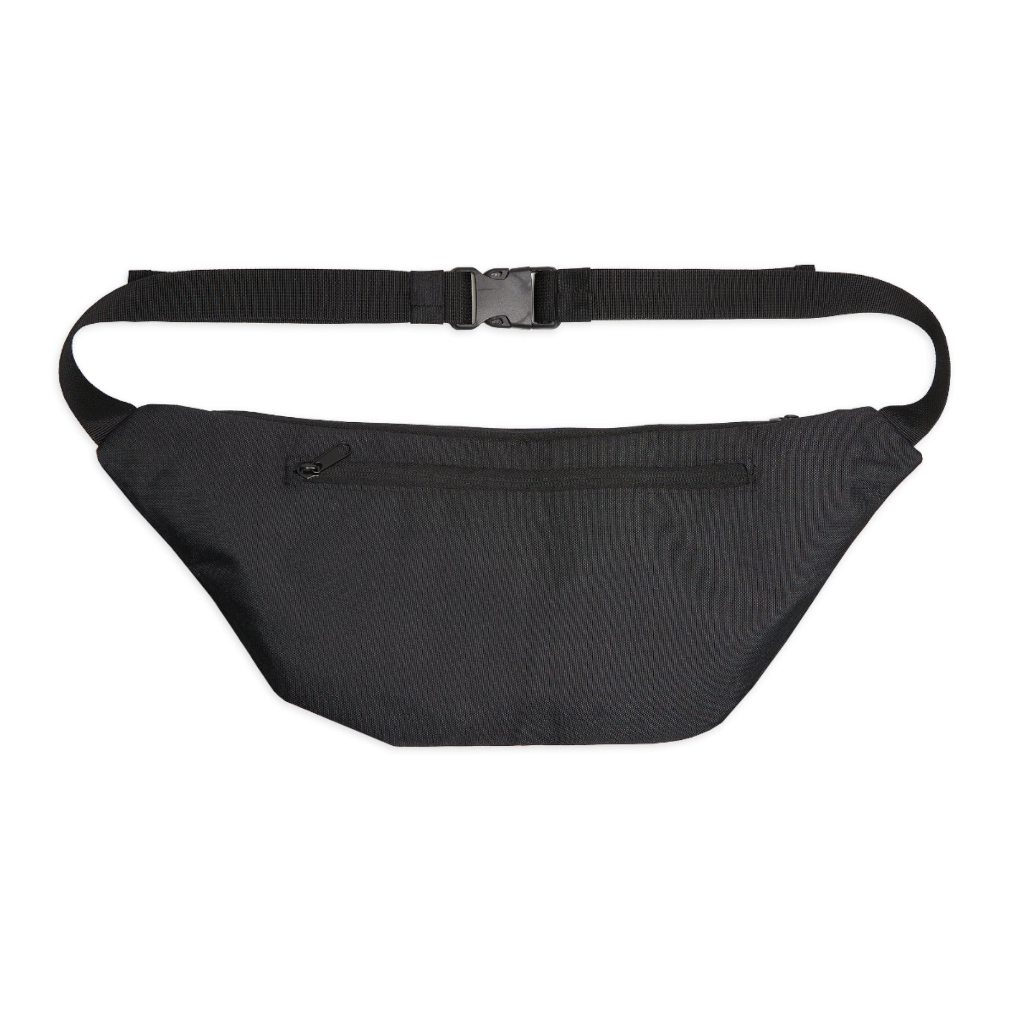 80-IQ Studios Logo Fanny Pack — Black Waist Bag with Red Line Art